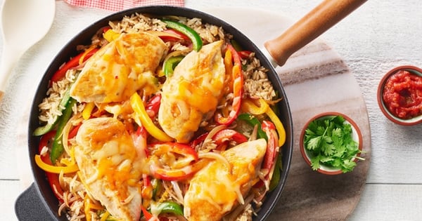 One-Pan Fajita Chicken and Rice Skillet