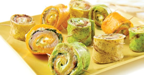 Grilled rainbow tortilla rolls