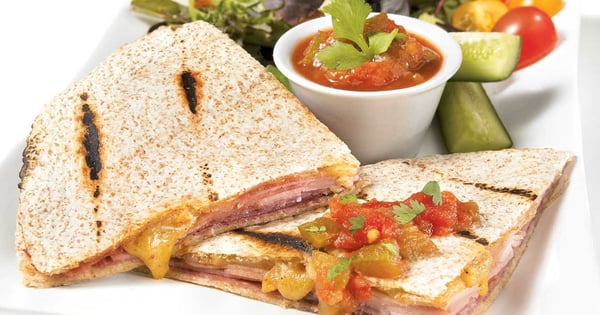 Genoa salami and white ham quesadillas