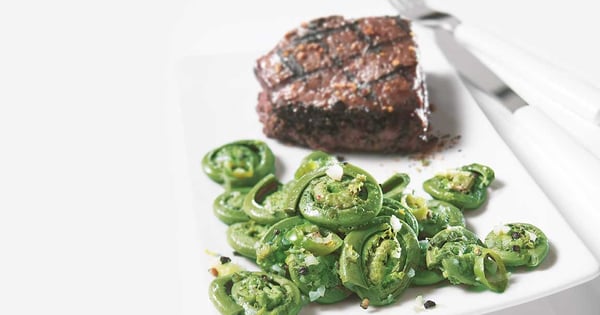 Fiddlehead and Hot Pepper Stir-Fry