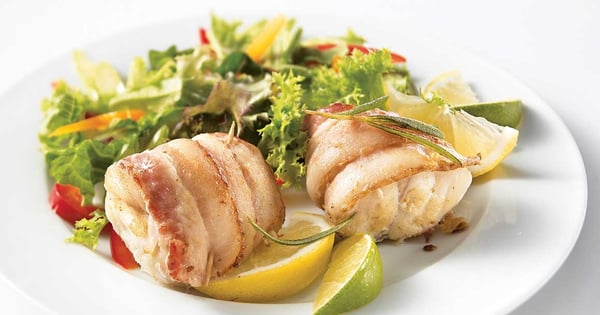 Bacon-wrapped monkfish