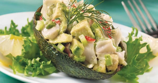 Crab-stuffed avocado half-shells