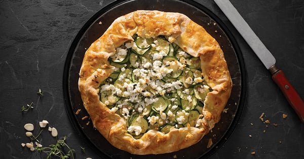 Barbecued Rustic Zucchini and Feta Pie