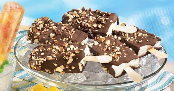 Yogurt and chocolate ice pops