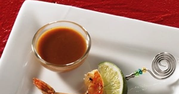 Lime-peanut shrimp skewers