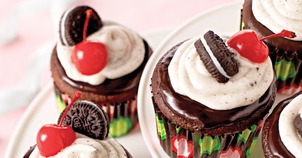OREO Cookie Birthday Cupcakes
