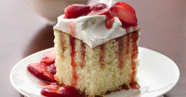 Strawberries and Cream Poke Cake