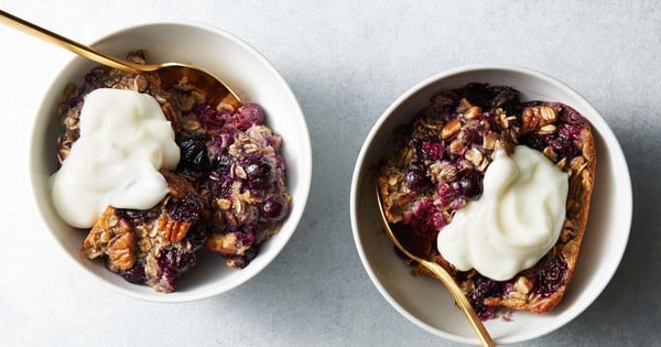 Baked Blueberry Oatmeal for Two