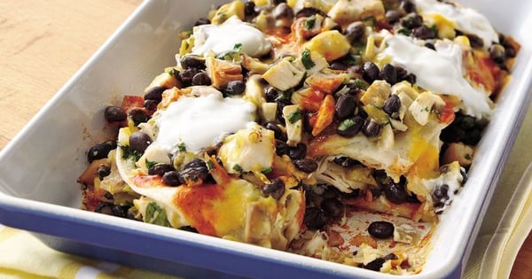Layered Chicken-Black Bean Enchiladas