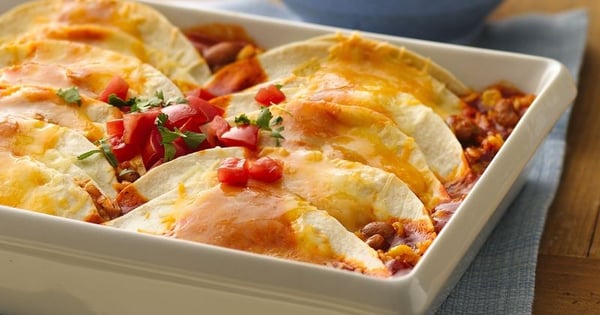 No-Roll Mexican Rice Enchiladas