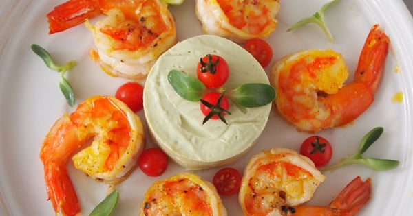 Grilled Shrimp with Avocado Mousse