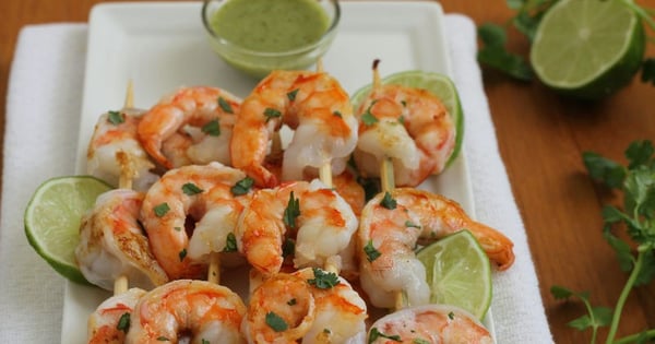Grilled Shrimp with Cilantro Sauce