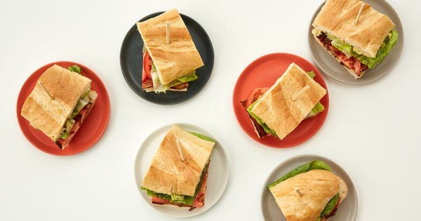 Peppered Bacon BLT Party Sub with Chipotle Aioli