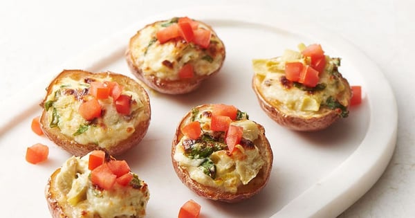 Mini Spinach-Artichoke Potato Skins