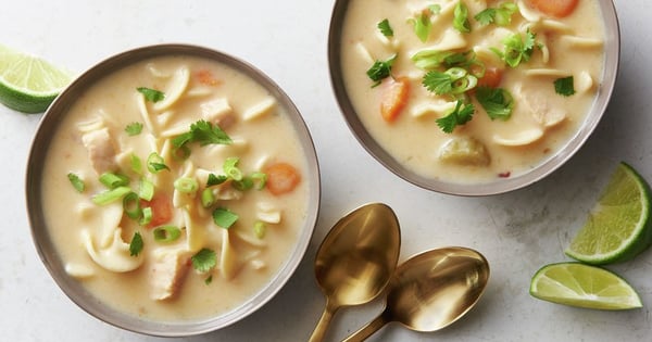 Thai Chicken Noodle Soup for Two