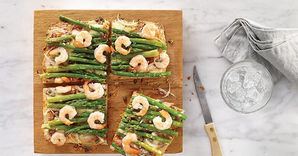 Shrimp and Asparagus Pizza