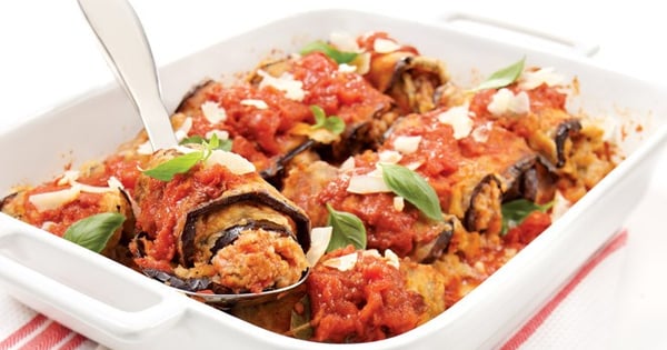 Stuffed eggplant rolls