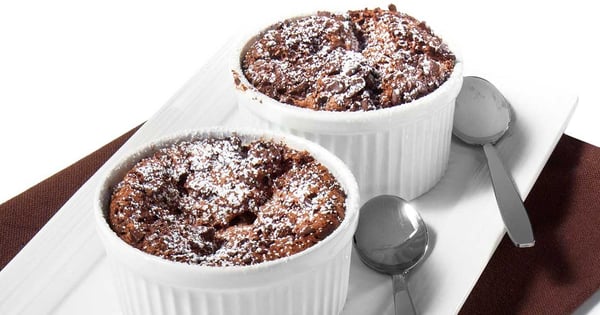 Chocolate and pear soufflés