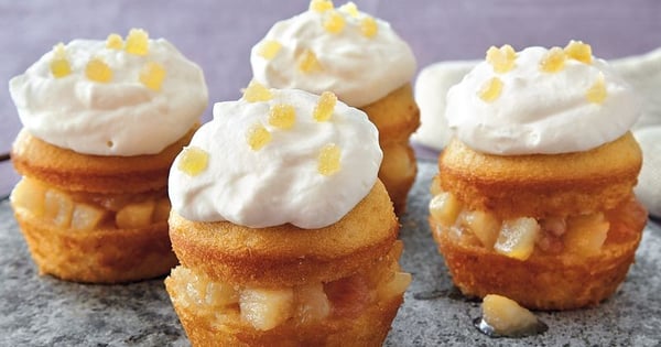Honey Cream Pear Cupcakes