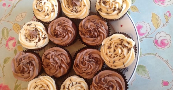 Chocolate and coffee cupcakes with Baileys® buttercream