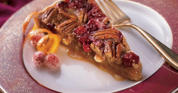 White Chocolate Cranberry Pecan Tart