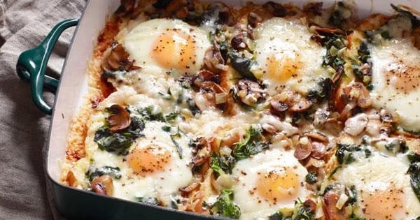Mushroom-Spinach Baked Eggs