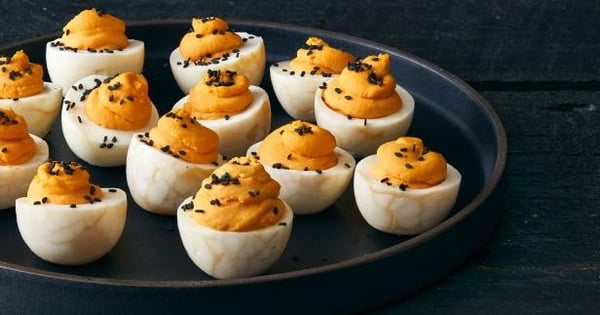 Halloween Deviled Tea Eggs