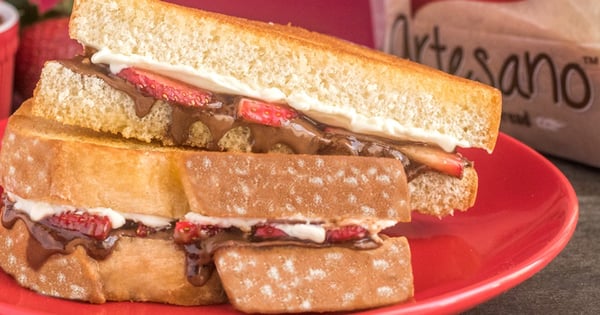 Chocolate Hazelnut Strawberry Grilled Cheese by Katie Lee