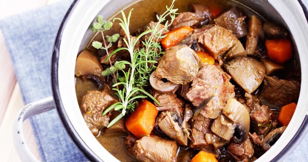 Goulash stroganoff with mushrooms