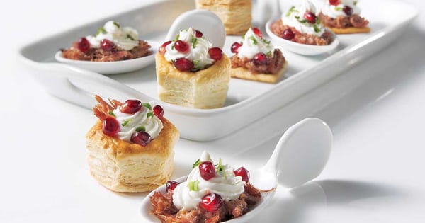 Goat cheese and pomegranate bites