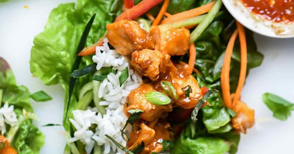 Instant Pot Orange Chicken Lettuce Wraps