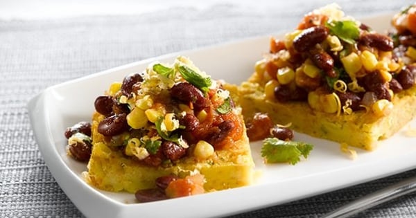 Beans and Salsa over Corn Polenta