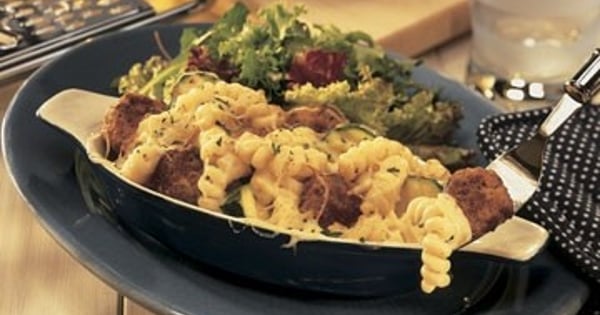Quebec Milk-Fed Veal meatballs and fusilli au gratin