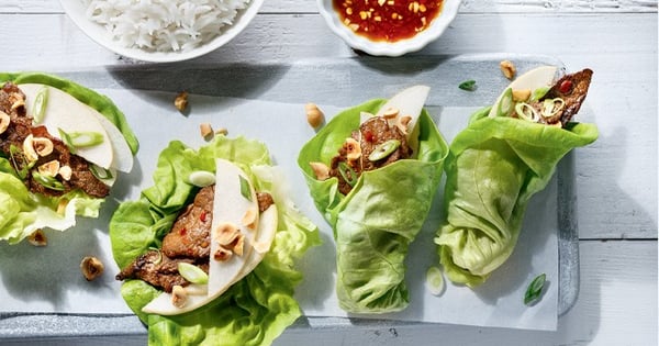 Beef and Pear Lettuce Wraps from Ricardo