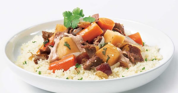 Moroccan stir-fried kangaroo meat and venison