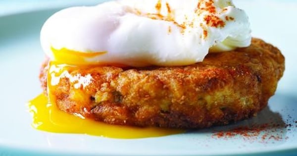 Ground Chicken Hash Patties with Poached Eggs