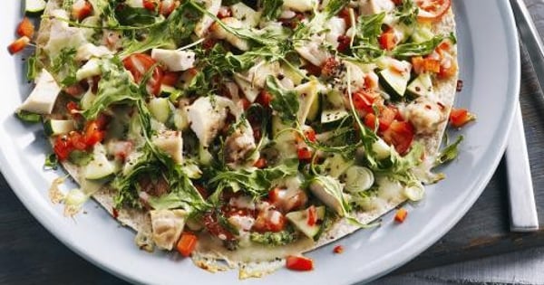 Chicken Ricotta Arugula Tostada for One