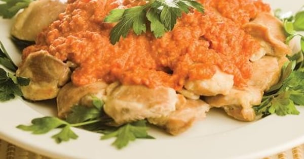 Baked Chicken with Spanish Romesco Sauce
