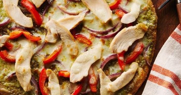 Pesto Chicken Tortilla Pizza