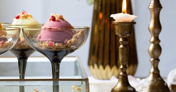 Sorbet with Rice Krispy Crunch