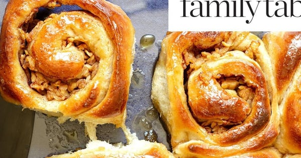 Hot Sticky Apple Buns with Vanilla-Cinnamon Ice Cream