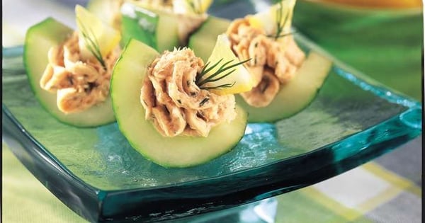 Salmon Stuffed Cucumbers