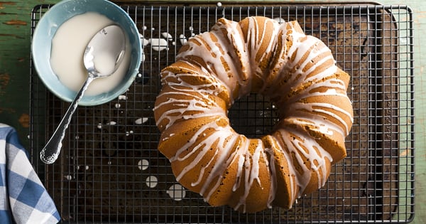 Mocha Pound Cake with vanilla icing