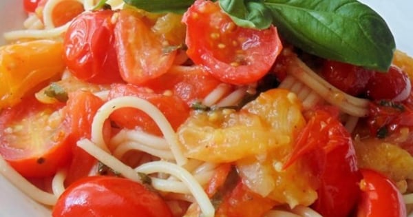 Roasted Cherry Tomatoes with Angel Hair
