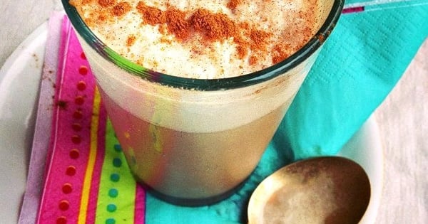 Iced chai tea latte with molasses