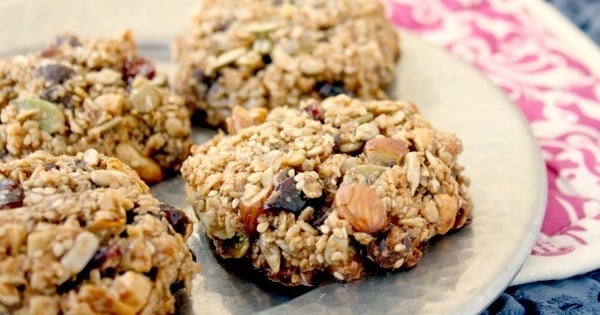 Hearty Granola Cookies full of healthy stuff