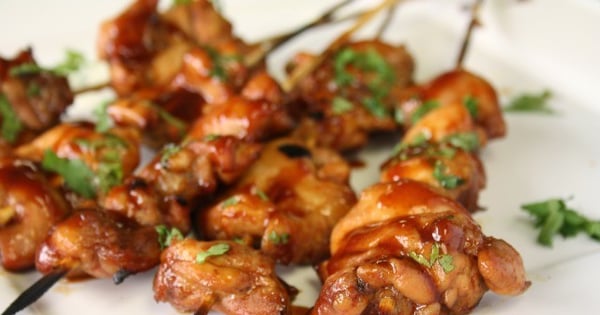 Chicken Kabobs with Sweet Molasses Barbecue Sauce
