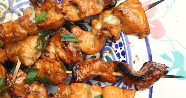 Grilled Teriyaki Salmon with Molasses