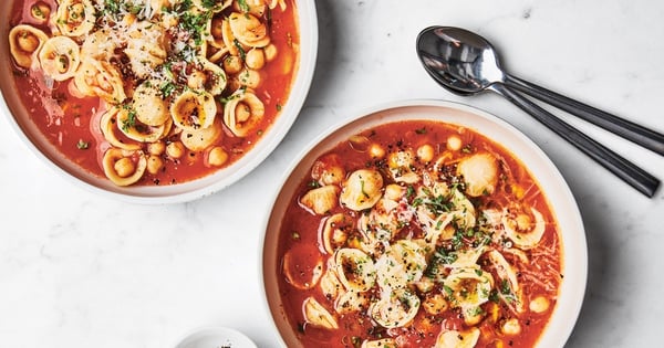 Brothy Pasta with Chickpeas