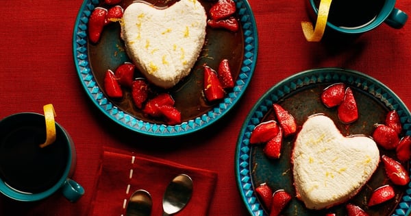 Coeur à la Crème with Roasted Strawberry Sauce